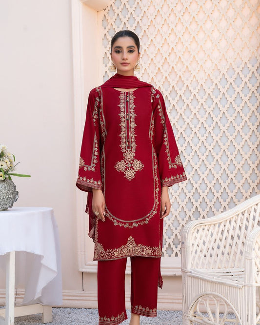 2-Piece Stitched Sequence Embroidered Dress Premium Quality SHOP ONLINE